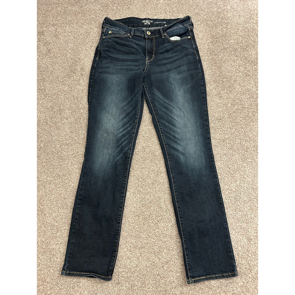 Denizen Levi's Modern Slim Jeans Womens 8M 29x32 Dark Wash Excellent Stretch